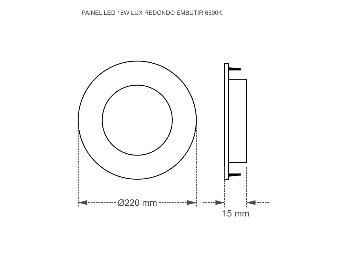 painel led embutir redondo 18w bivolt 3000k 6500k tamanho