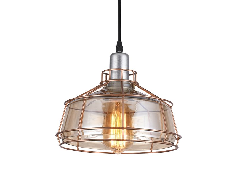 lustre pendente aramado ambar aro 260 bivolt taschibra