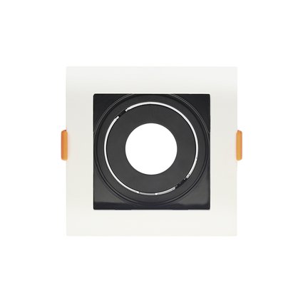 spot recuado de embutir quadrado mr11 branco com preto taschibra