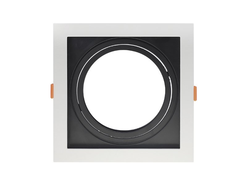 spot recuado de embutir quadrado ar 111 branco com preto taschibra
