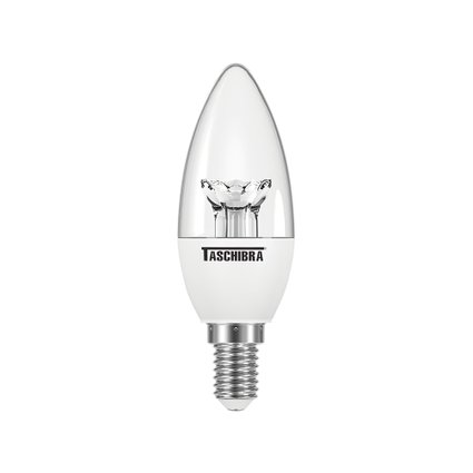 lampada led vela clara tvl 3w taschibra e14e27 bivolt