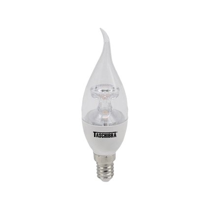 lampada led vela bico torcido tvl 3w taschibra e14e27 2700k luz quente