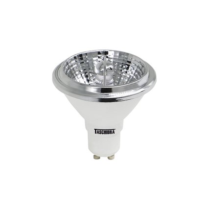 lampada led ar70 4 8w 12 gu10 taschibra bivolt 2700k luz quente