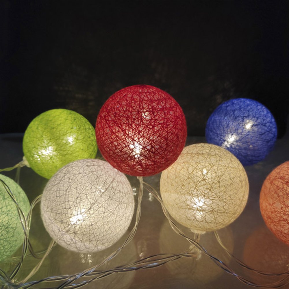 cordao natalino led enfeite luminoso 10 esferas coloridas taschibra 2