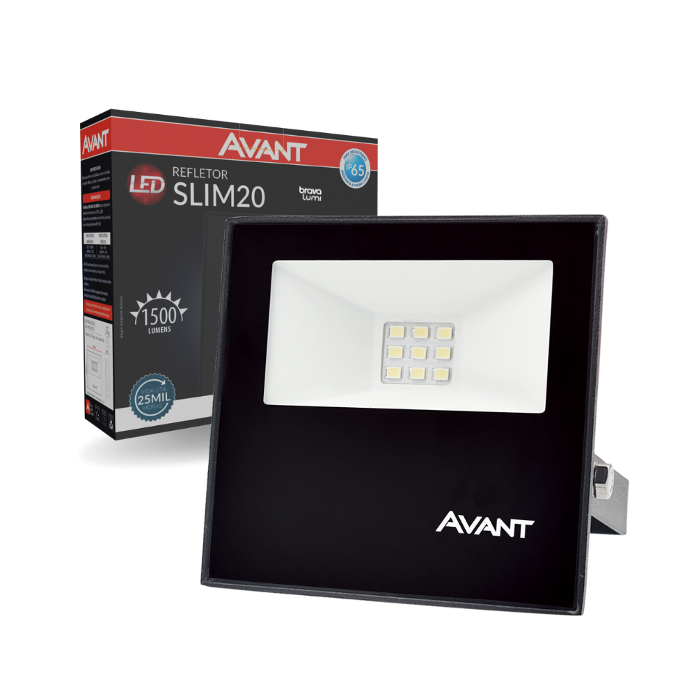 refletor 20w 6500k pt avant bravalumi