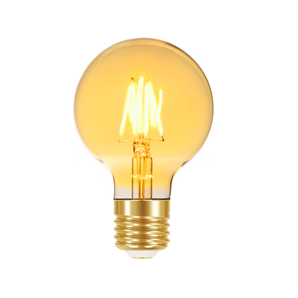 lampada led filamento vintage globo g80 taschibra e27 bivolt