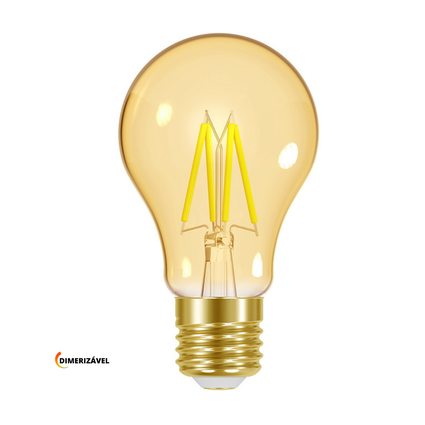 lampada led filamento a60 e27 dimerizavel taschibra