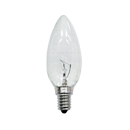 lampada incandescente taschibra vela clara 25w e14