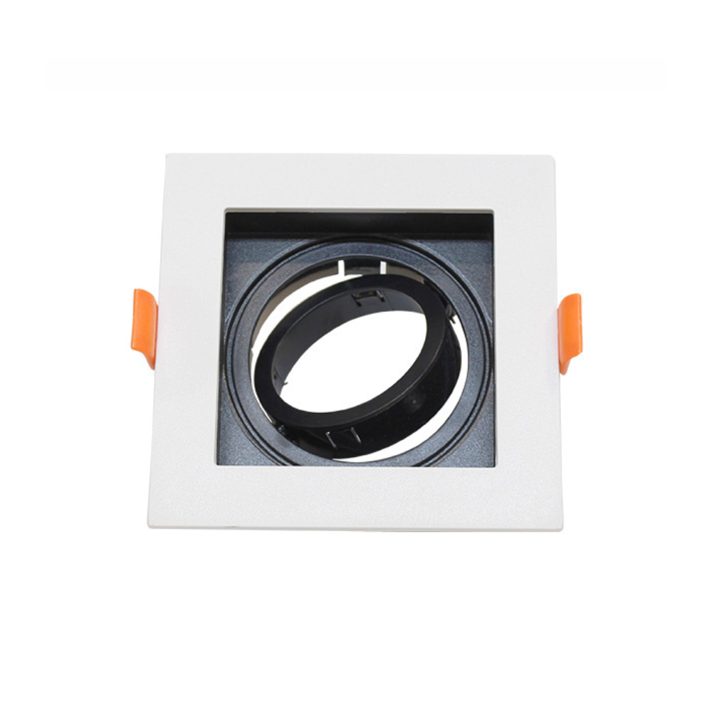 spot recuado de embutir quadrado movel brancopreto