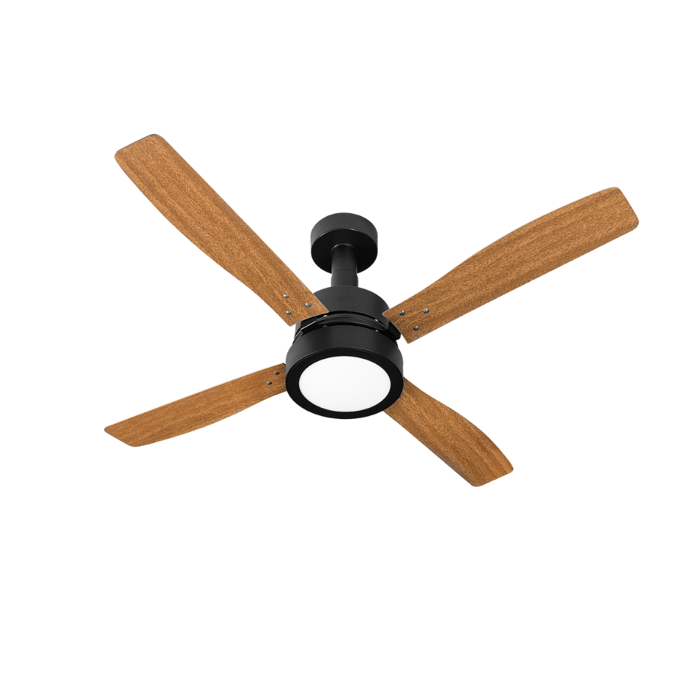 ventilador de teto venti delta vintage led 4 pas mognopreto 6000k luz branca