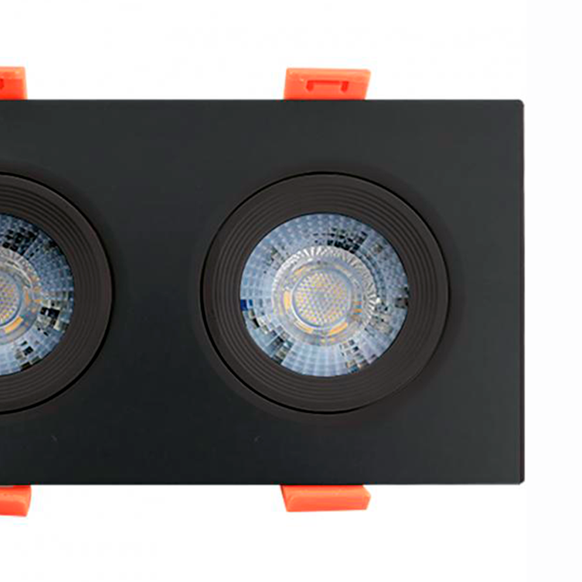 Spot Led Quadrado de Embutir Easy Duplo 10W Preto Bivolt Llum