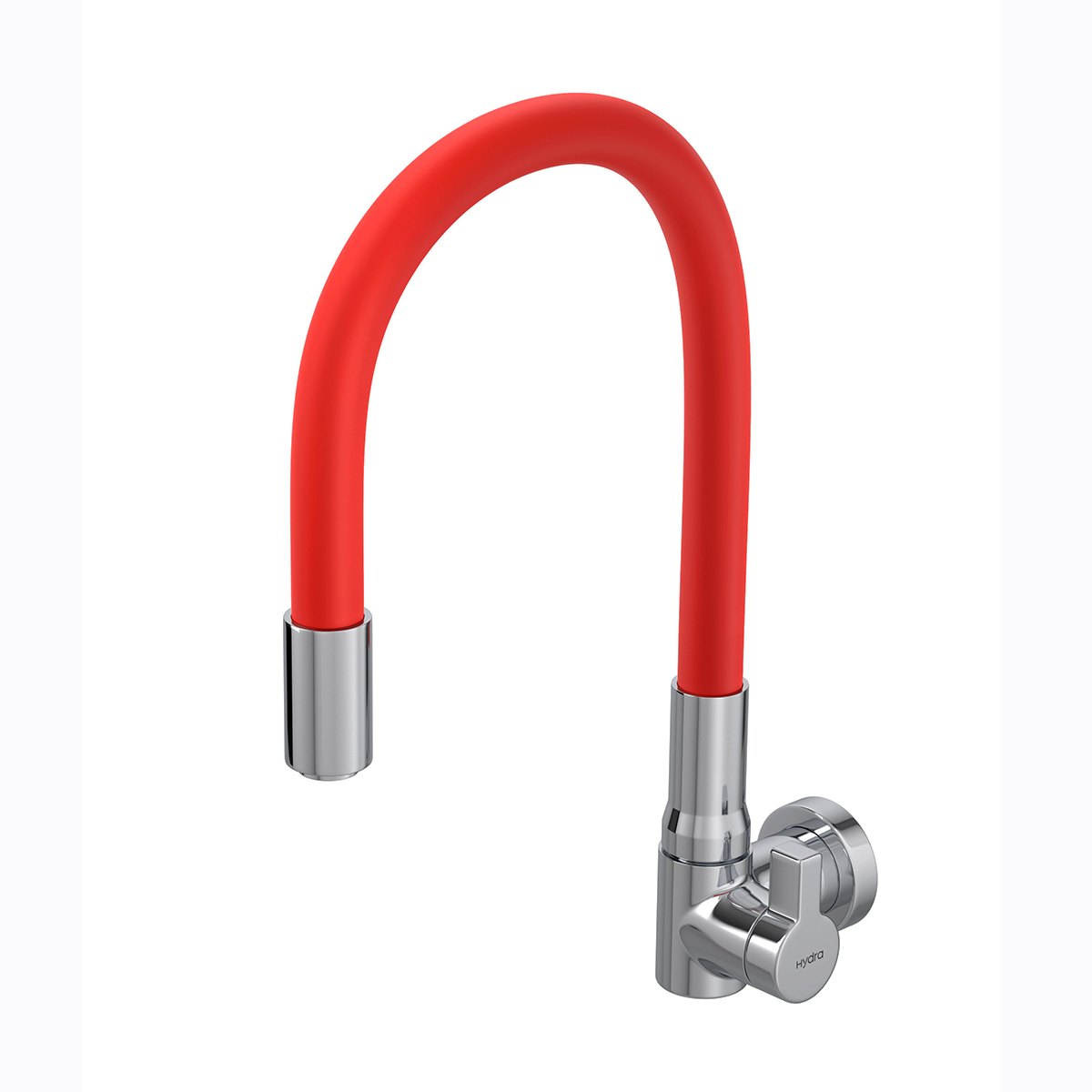 torneira hydramotion flexivel de parede vermelha hydra