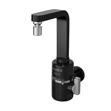 torneira eletrica slim 4t de parede preta hydra