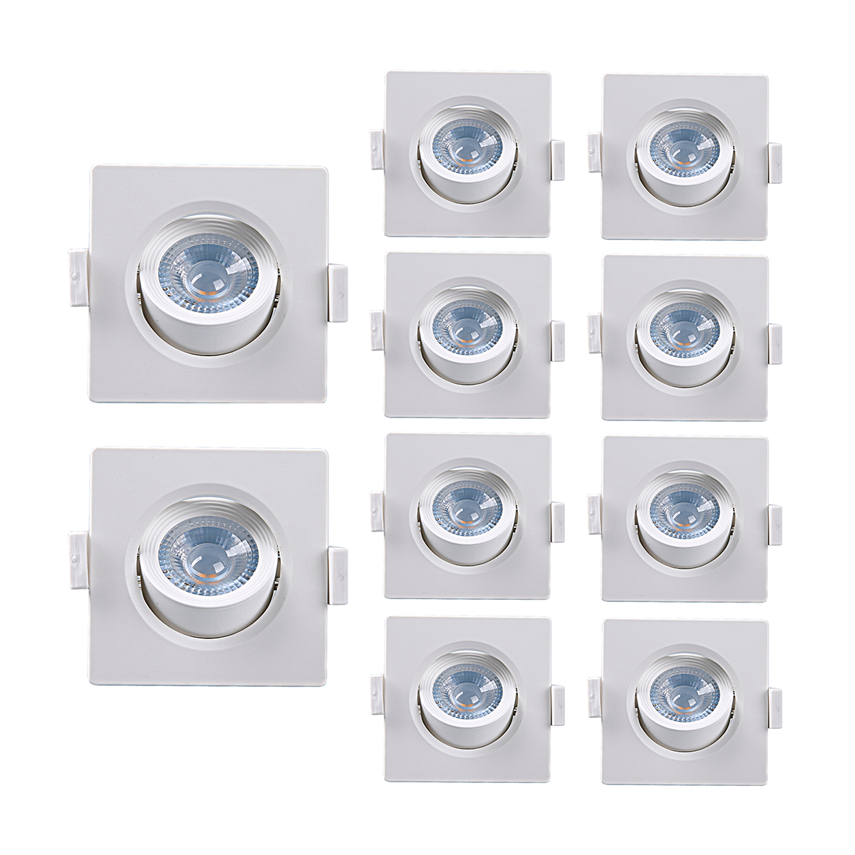 kit 10 spot de led embutir alltop mr16 quadrado 5w bivolt taschibra