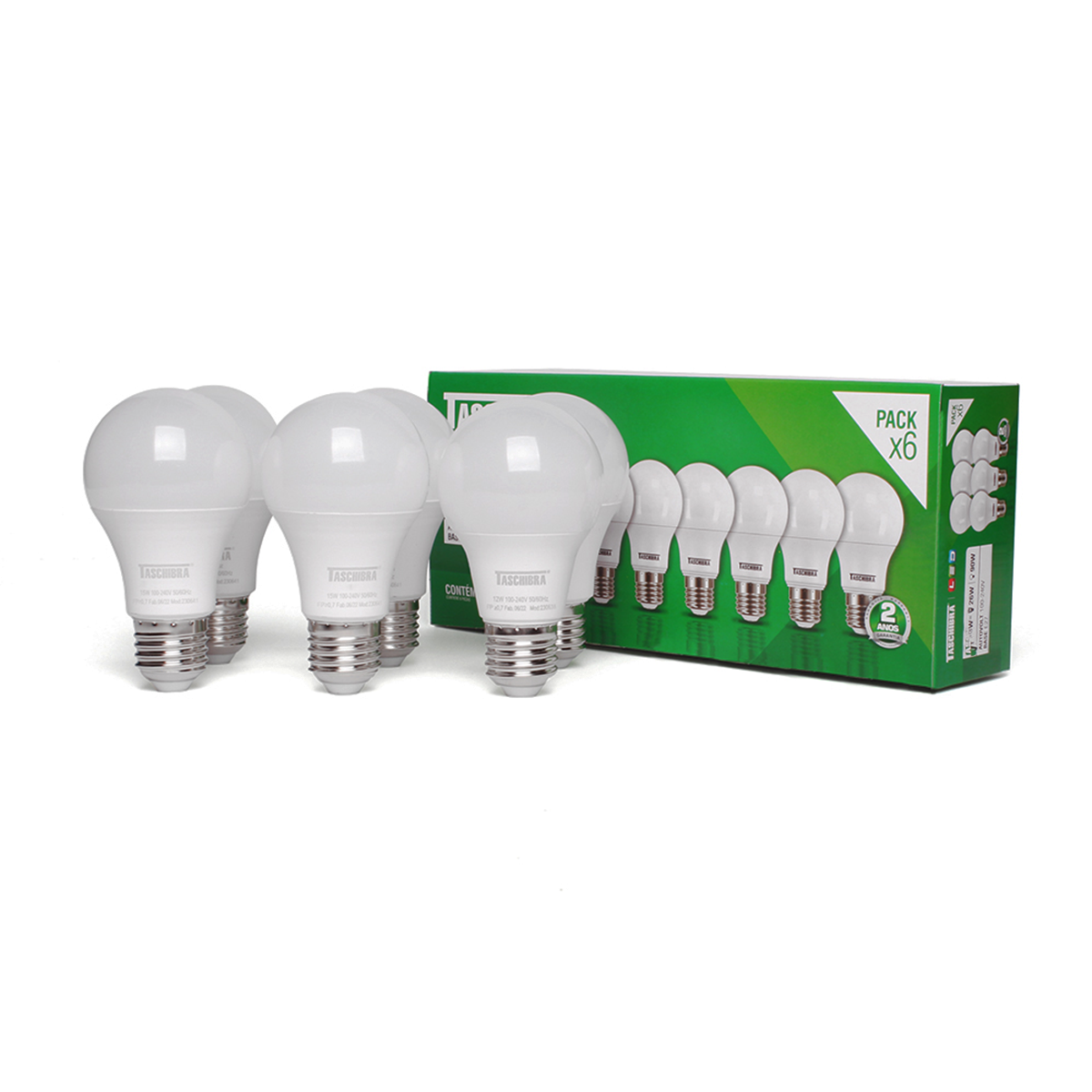 pack 6 lampadas led bulbo tkl taschibra e27 bivolt
