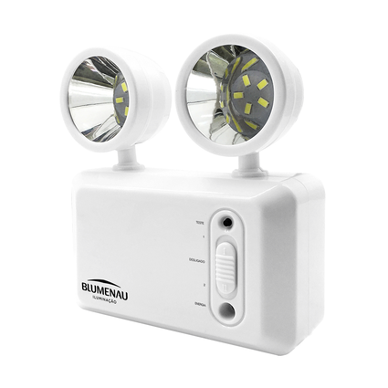 luminaria de emergencia bloco autonomo 2 farois 3w bivolt blumenau