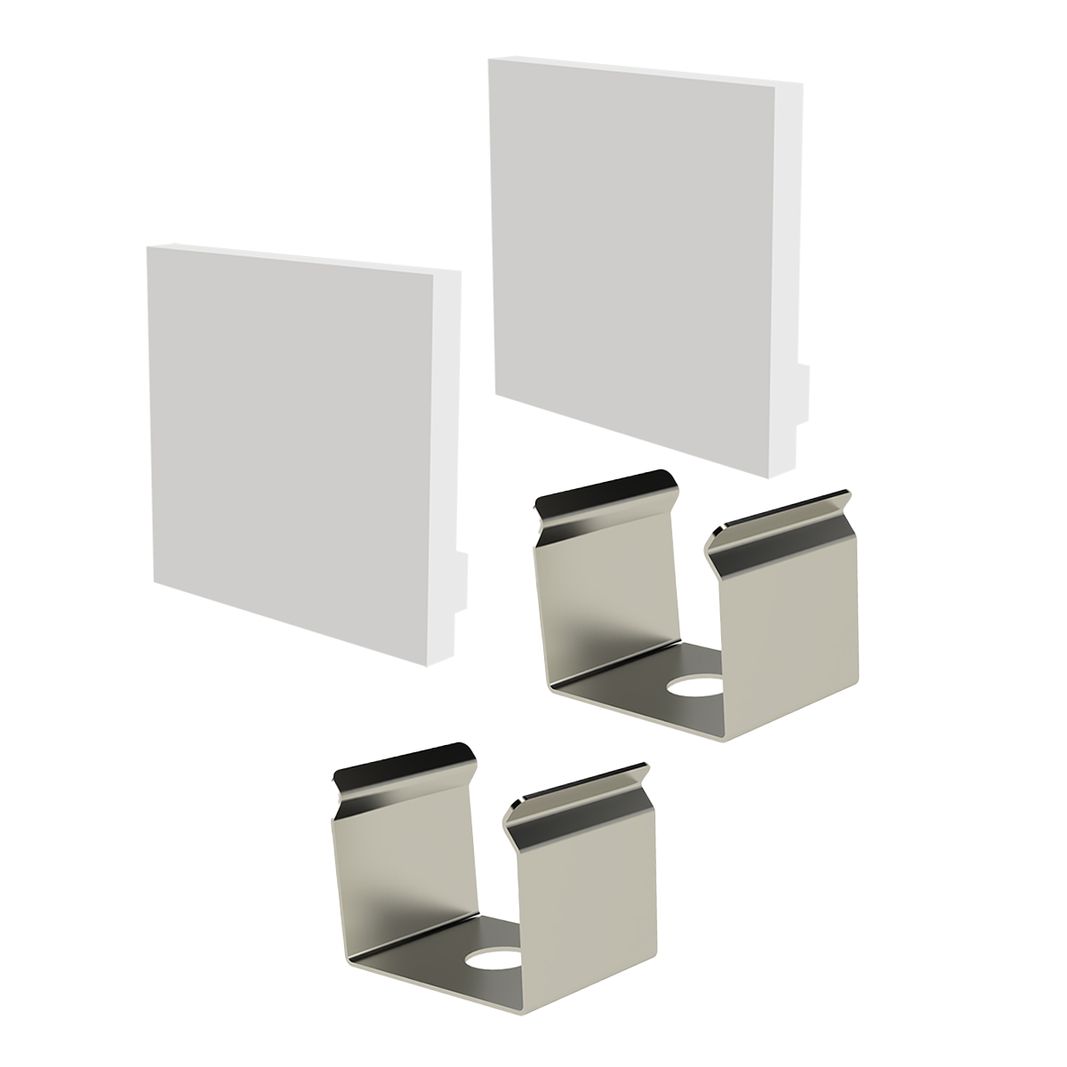 kit acessorios taschibra para perfil sobrepor 2 3x2 4cm apex 24 branco 1