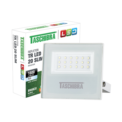 refletor taschibra led tr slim 20w 6500k branco bivolt