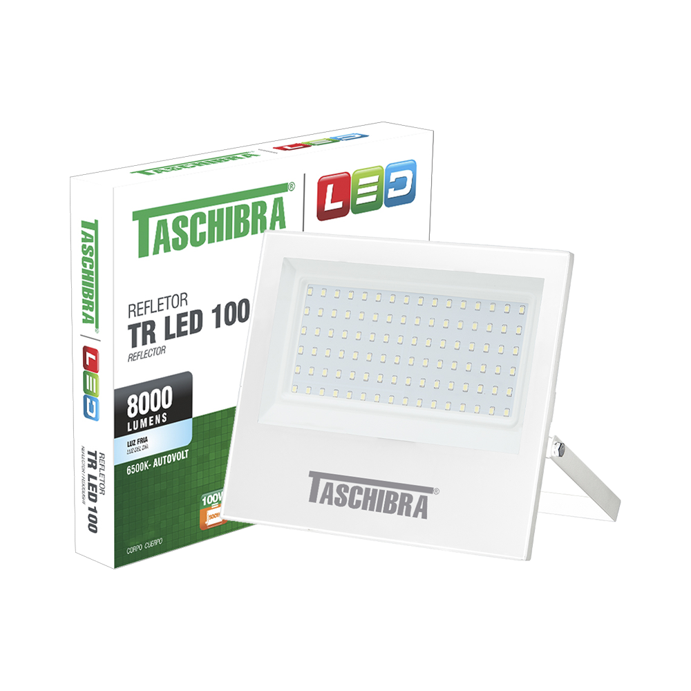 refletor taschibra led tr slim 100w 6500k branco bivolt