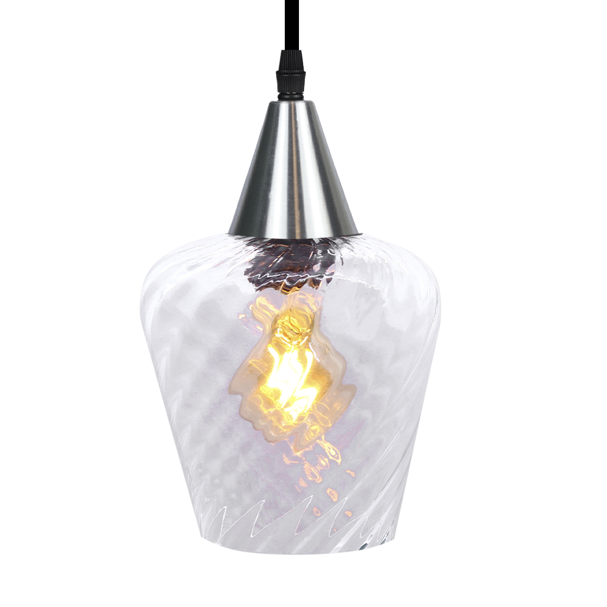 lustre pendente taschibra monalisa transparente e27 bivolt prata