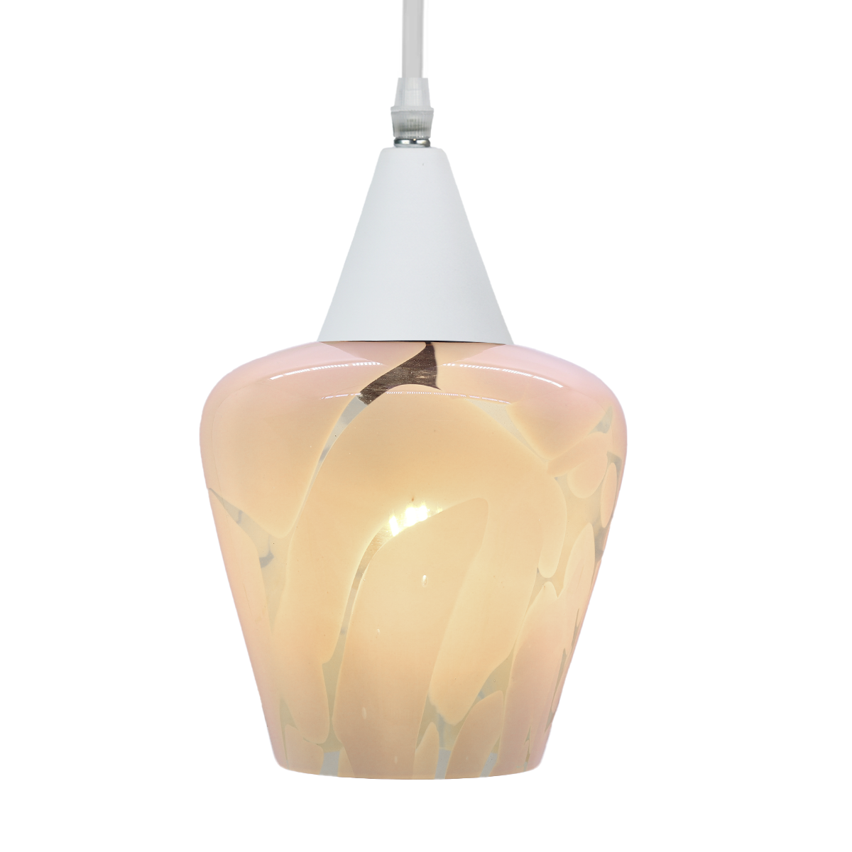 lustre pendente taschibra monalisa murano e27 bivolt branco