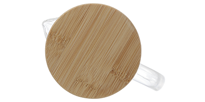 jarra de vidro canelado transparente com tampa de bambu 1 litro m1