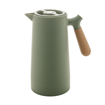 garrafa termica nordica com cabo de madeira 1 litro verde