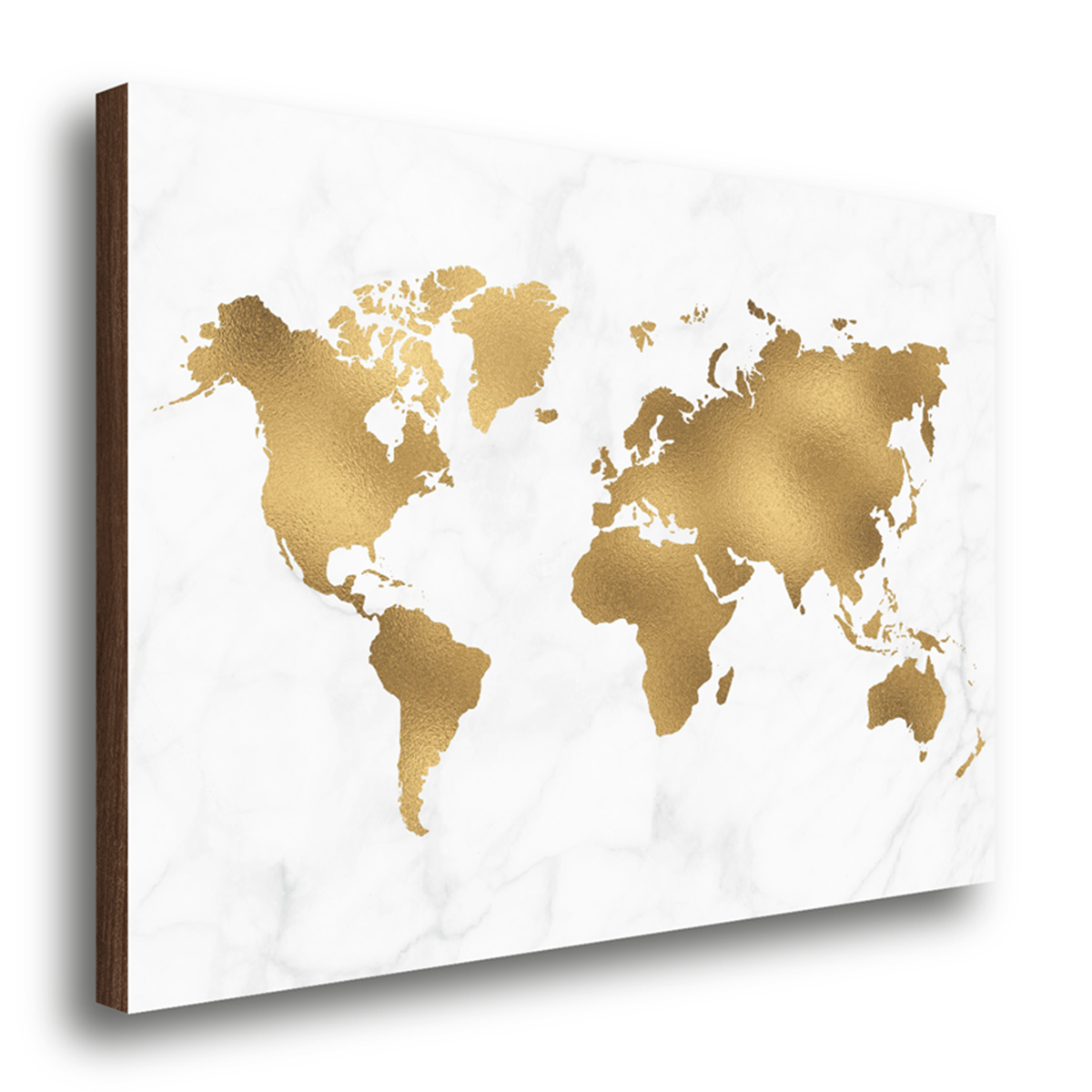 quadro decorativo mapa mundi dourado 70x100cm
