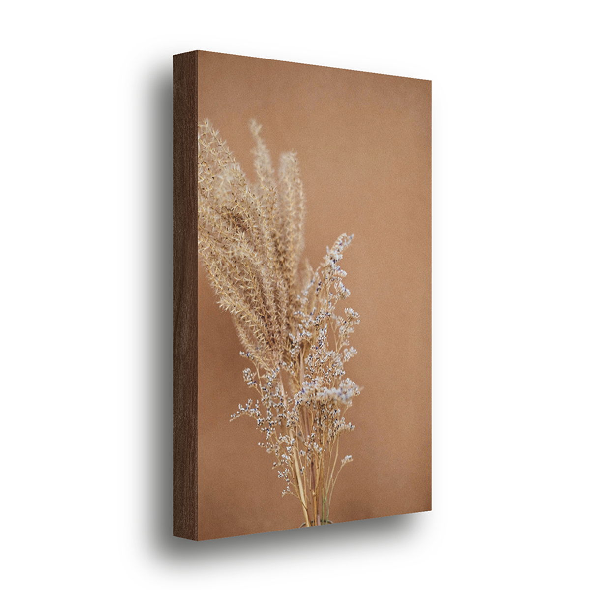 quadro decorativo capim dos pampas marrom 40x60cm