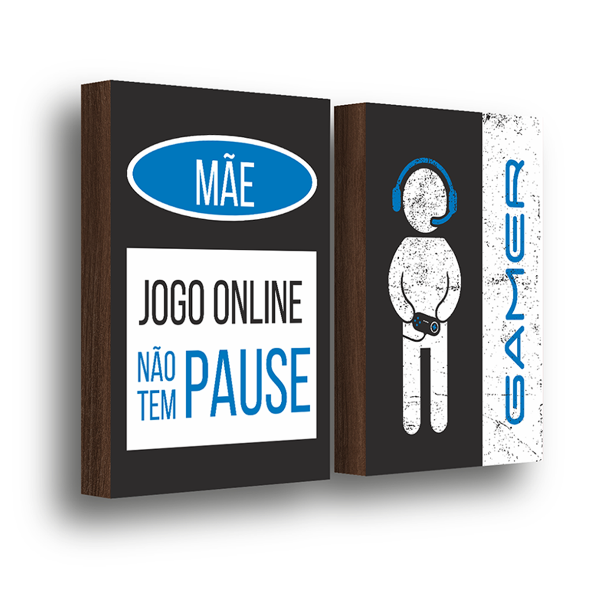 kit 2 quadros decorativos jogo online nao tem pause 30x40cm