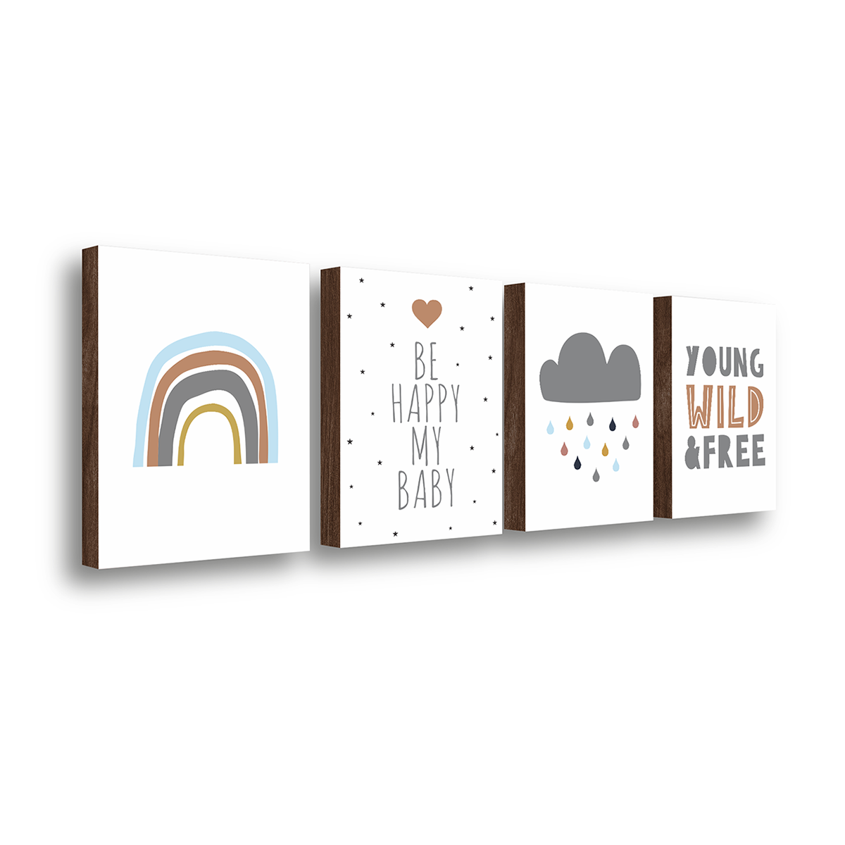 kit 4 quadros decorativos quarto de bebe 30x40cm