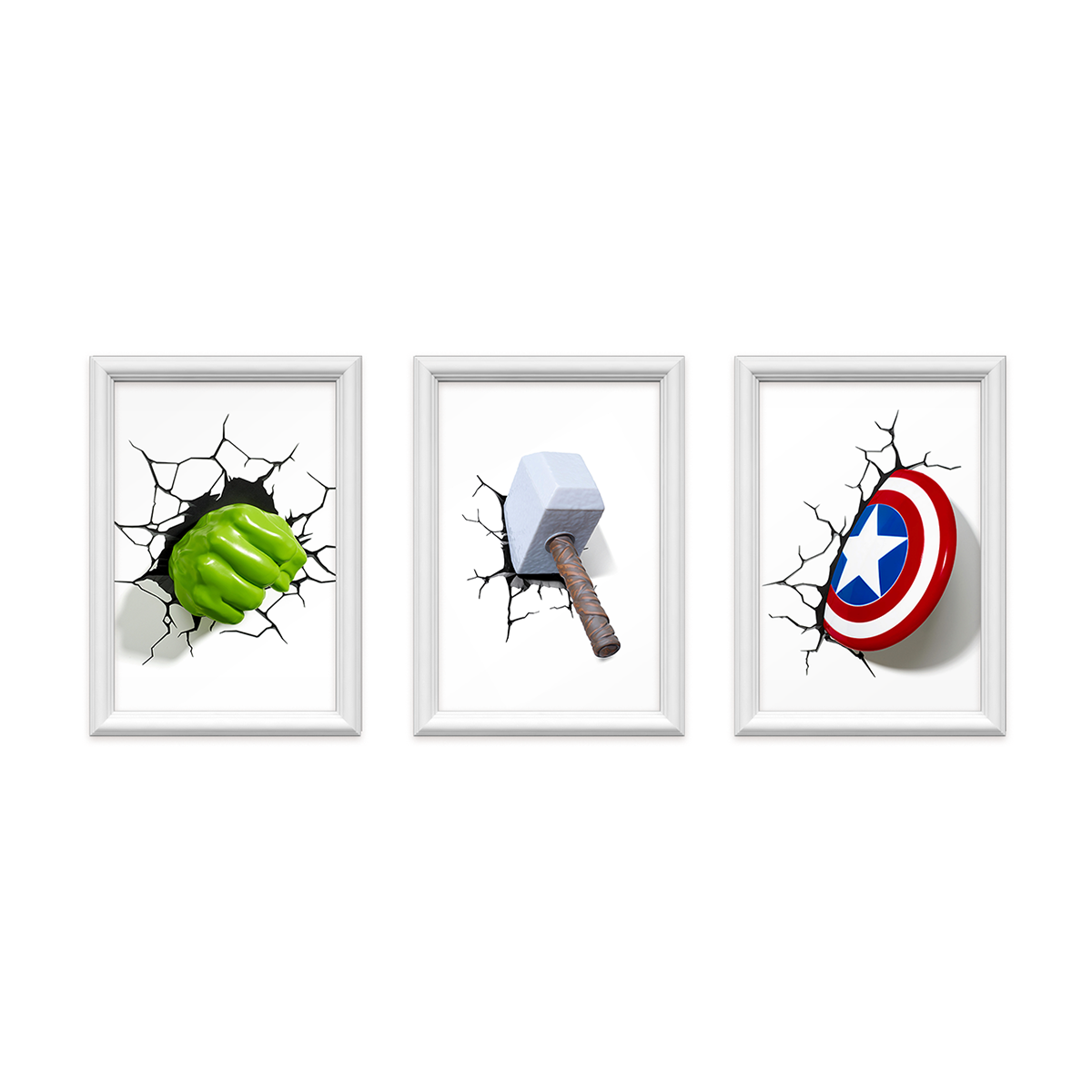 kit 3 quadros decorativos vingadores 24x34cm