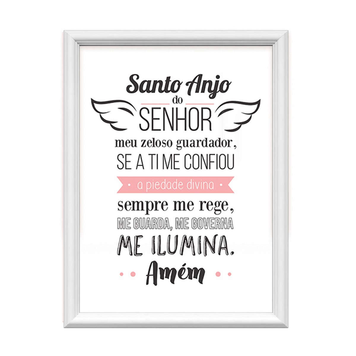 quadro decorativo santo anjo do senhor rosa 34x44cm