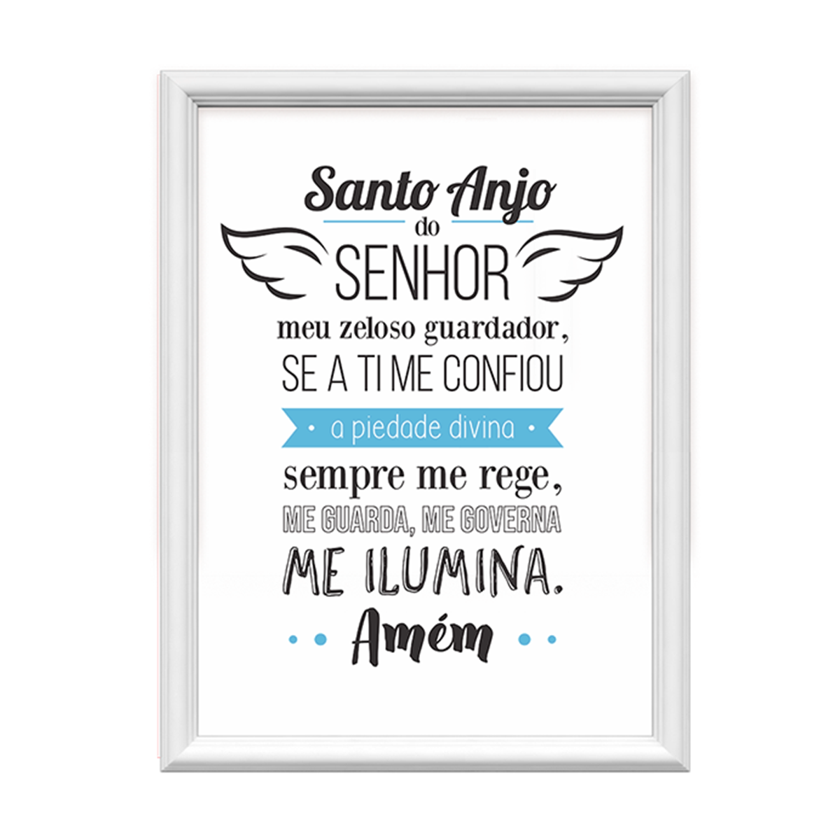 quadro decorativo santo anjo do senhor azul 34x44cm