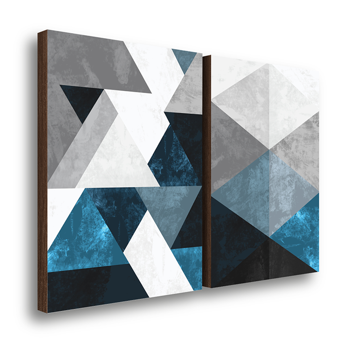 kit 2 quadros decorativos formas geometricas 50x 70cm