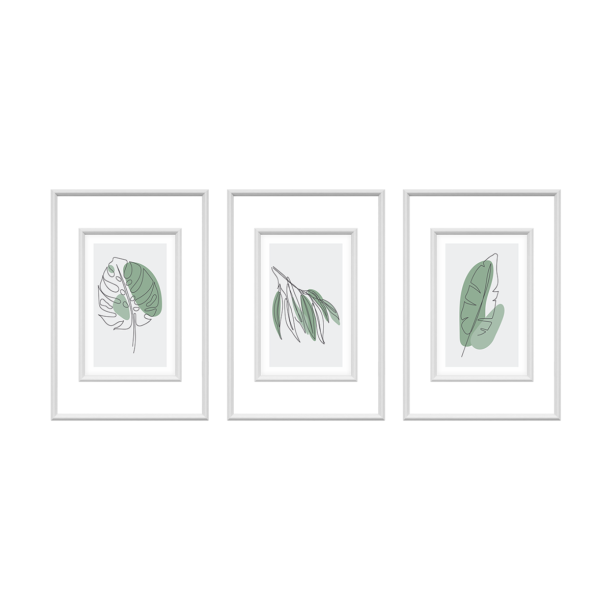 kit 3 quadros decorativos geometricos 40x60cm moldura boiserie