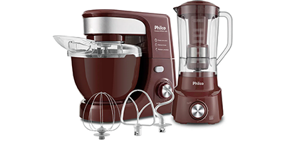 kit cozinha philco wine batedeira e liquidificador vermelh m3