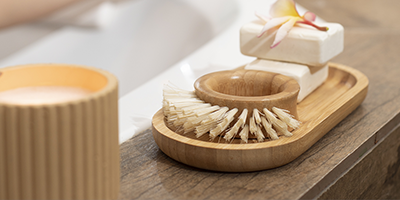 escova de bambu oikos para frutas e legumes m3