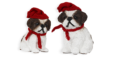figura natalina mini shih tzu de resina bravadecor m3