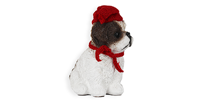 figura natalina mini shih tzu de resina bravadecor m2