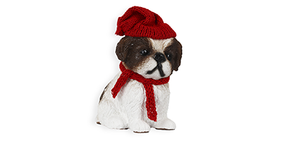 figura natalina mini shih tzu de resina bravadecor m1