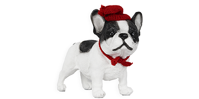 figura natalina bulldog frances de resina bravadecor m2