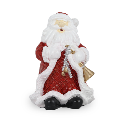 figura natalina mini papai noel com arvore de resina bravadecor
