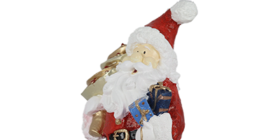 figura natalina papai noel com arvore de resina bravadecor m3