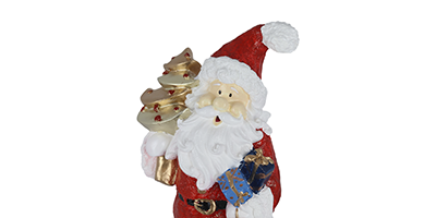 figura natalina papai noel com arvore de resina bravadecor m2
