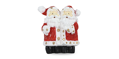 figura natalina mini dupla papai noel de resina bravadecor m3