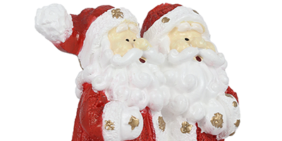 figura natalina mini dupla papai noel de resina bravadecor m1