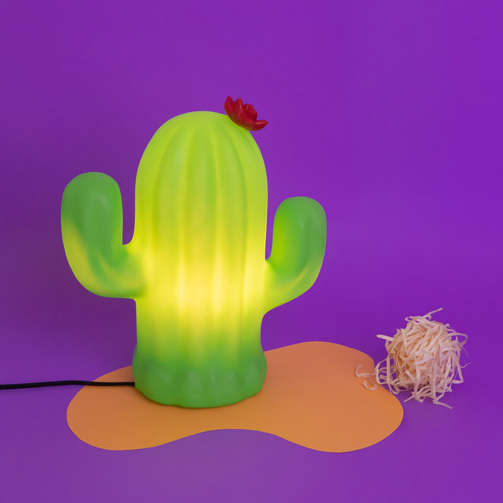luminaria abajur de led cactus flor bivolt 2