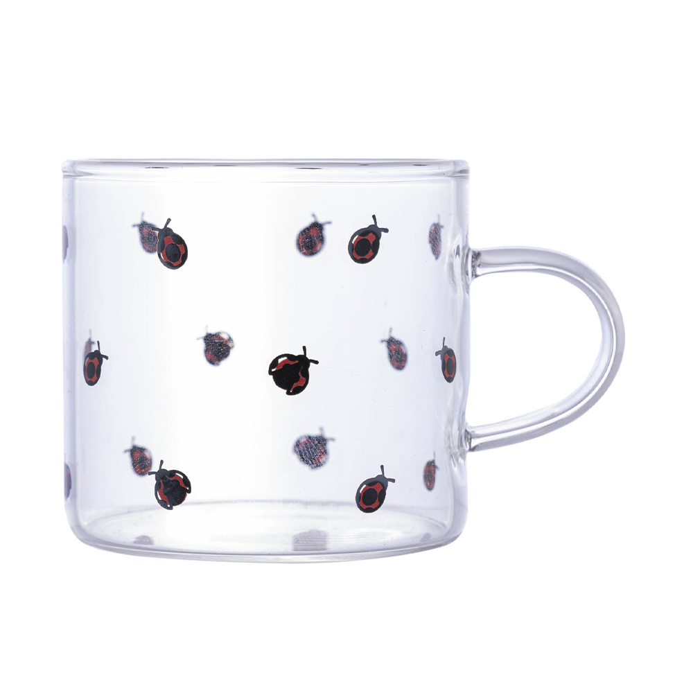 xicara de vidro borossilicato lyor ladybug 125ml