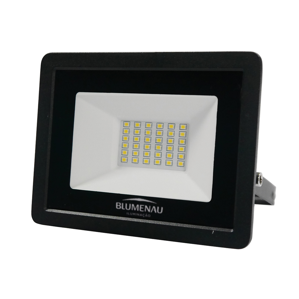 refletor blumenau led tech slim 30w preto bivolt